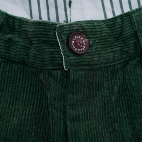 Памучен къс панталон за бебе за момче зелен Neck & Neck 192717 4
