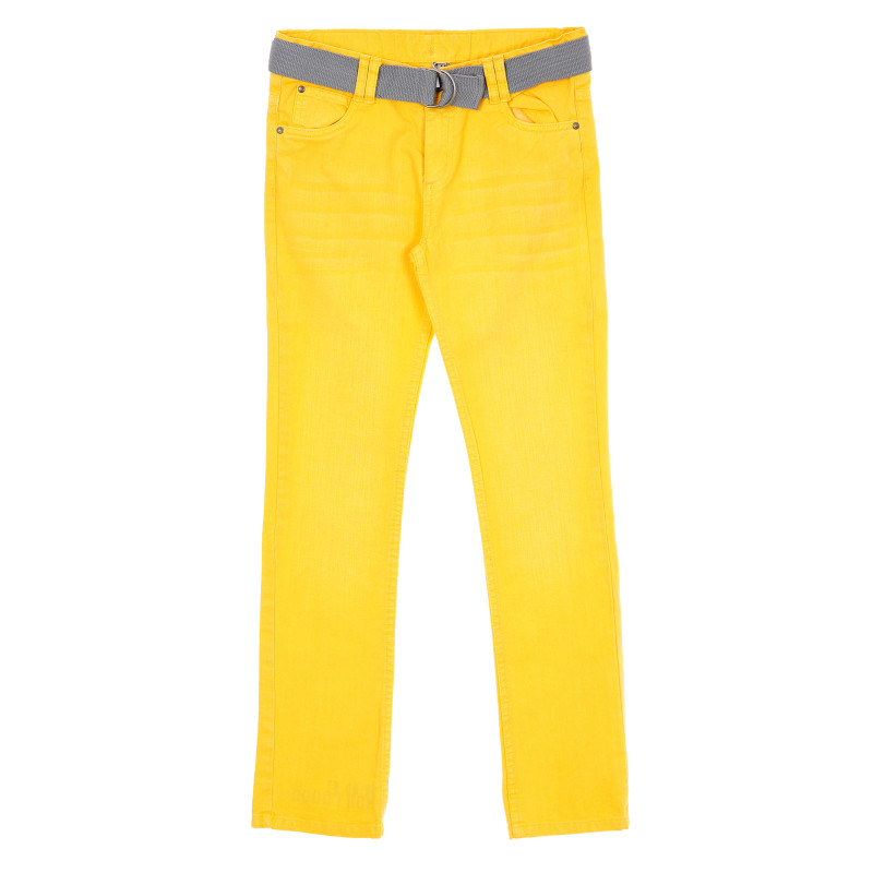 Памучен панталон за момче жълт  192743