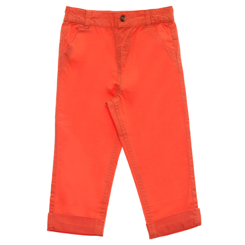 Памучен панталон за момиче оранжев  192767