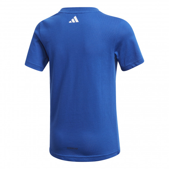 Тениска с принт на футболни мотиви за момче синя Adidas 193044 2