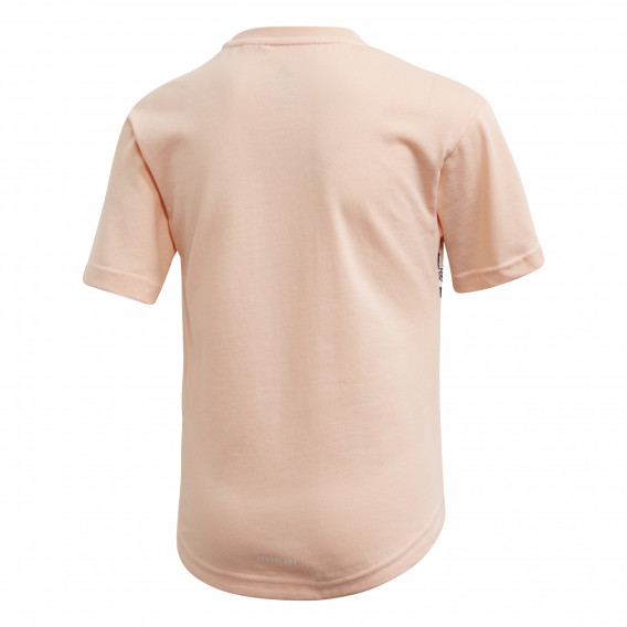 Тениска с надпис на бранда и флорален принт за момиче розова Adidas 193054 2