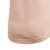 Тениска с надпис на бранда и флорален принт за момиче розова Adidas 193057 5