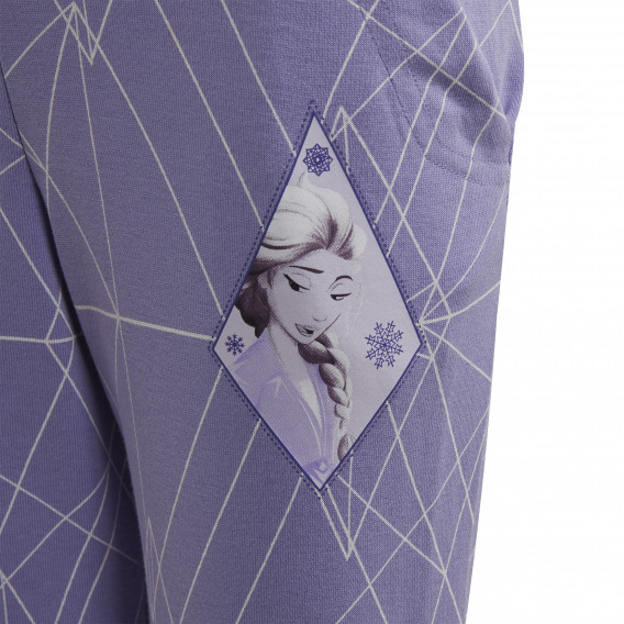 Спортен панталон с щампа от филма Замръзналото кралство за момиче лилав Adidas 193071 4