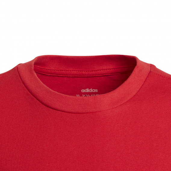 Памучна тениска с надпис на бранда в червено и тъмно синьо за момче Adidas 193108 3