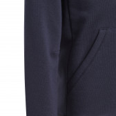 Суитшърт с качулка и преден джоб за момче тъмно сини Adidas 193114 4