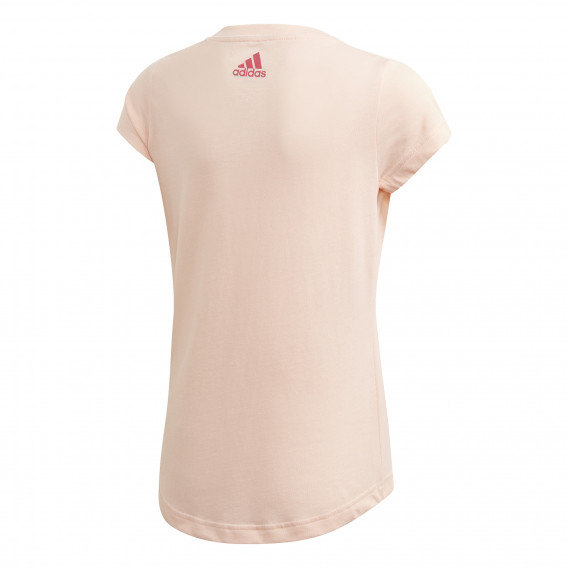 Памучна тениска с логото на бранда за момиче светло розова Adidas 193122 2