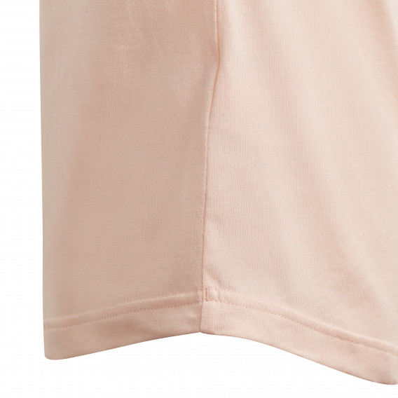 Памучна тениска с логото на бранда за момиче светло розова Adidas 193123 3