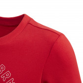 Суитшърт с надпис и логото на бранда за момиче червен Adidas 193129 4