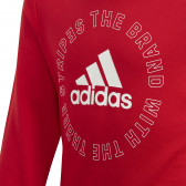 Суитшърт с надпис и логото на бранда за момиче червен Adidas 193130 5