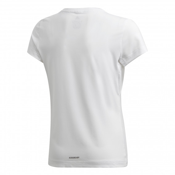 Тениска с щампа на сърца и логото на бранда за момиче бяла Adidas 193137 2