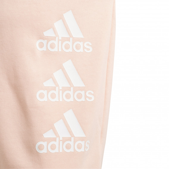 Суитшърт с логото на бранда за момиче светло розов Adidas 193198 3