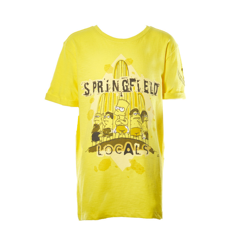 Памучна тениска за момче жълта  193384