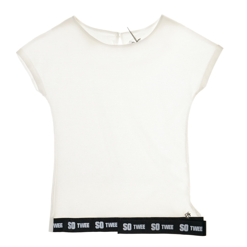 Памучна тениска за момиче бяла  193404
