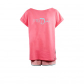 Комплект тениска и къси панталонки за момиче розови Skiny 193432 