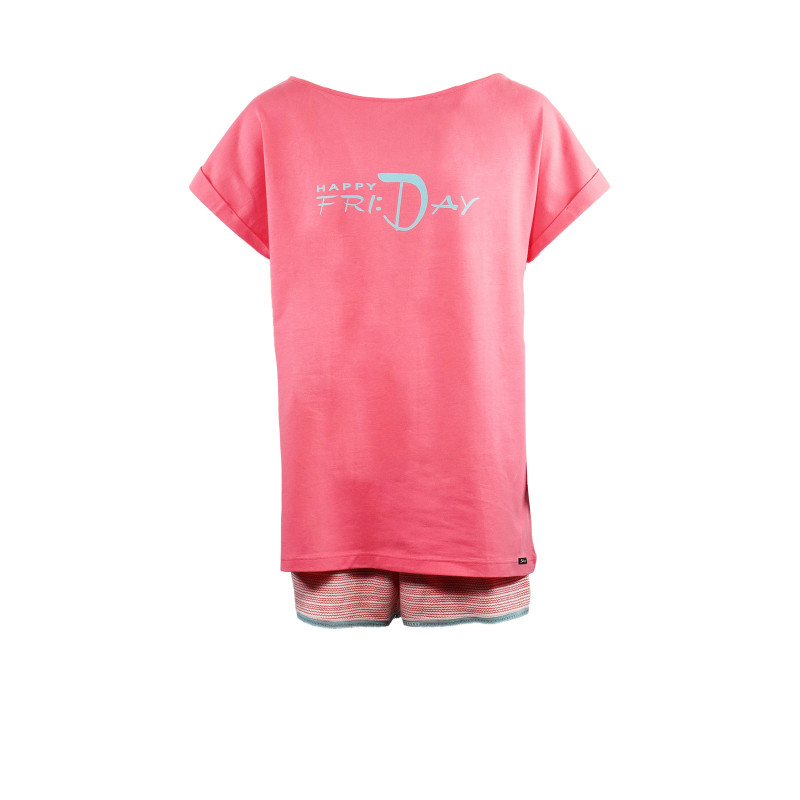 Комплект тениска и къси панталонки за момиче розови  193432