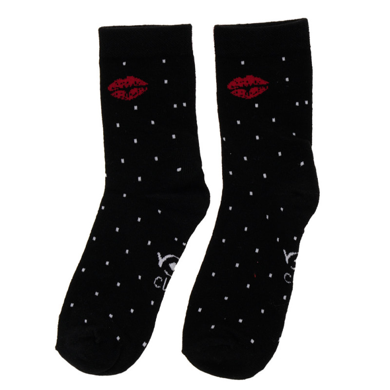 Чорапи с целувки за момиче черни  193617