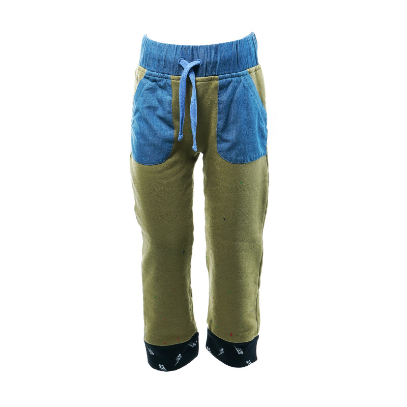 Панталон с цветни пръски и сини джобове за момче  19381