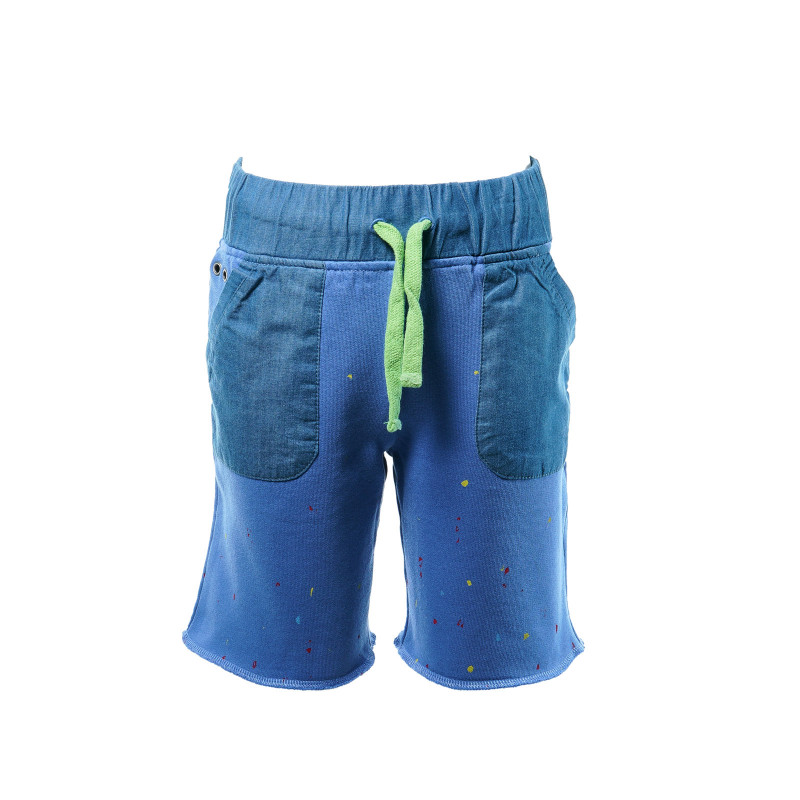 Памучни къси панталони за момче с два джоба  19405