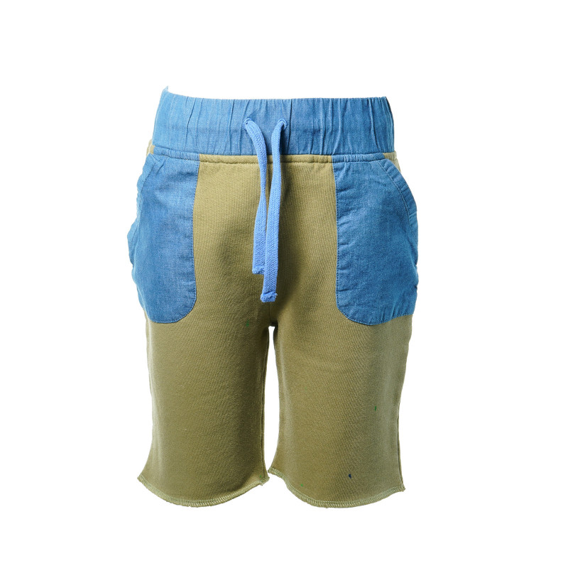 Памучни къси панталони за момче с цветни пръски и с два пришити джоба  19408