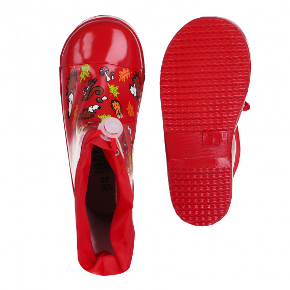 Гумени ботуши за момче, червени Playshoes 194102 3