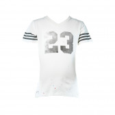 Памучна тениска с принт номер 23 за момче, бяла COSY REBELS 19411 