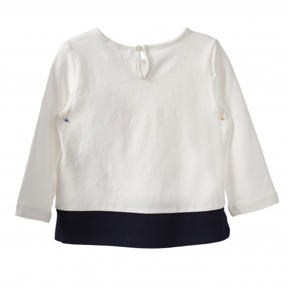 Блуза с брокатен надпис и акценти за бебе, бяла Chicco 194743 2