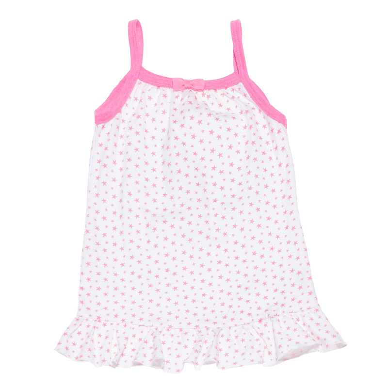 Памучна рокля за бебе с розови акценти, бяла  194772