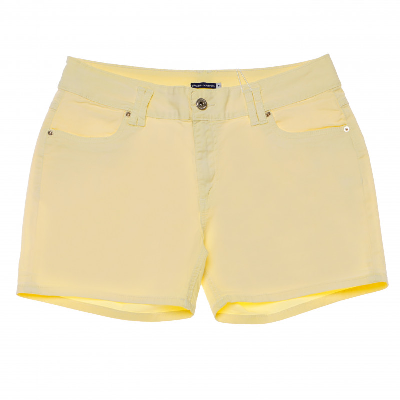 Памучен панталон за момиче, жълт  195278