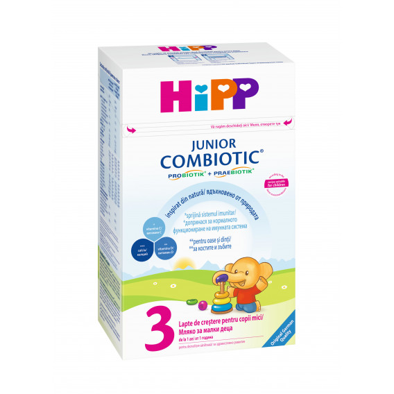 Мляко за малки деца 3 combiotic, 12-17 месеца, кутия 350 гр. Hipp 19551 