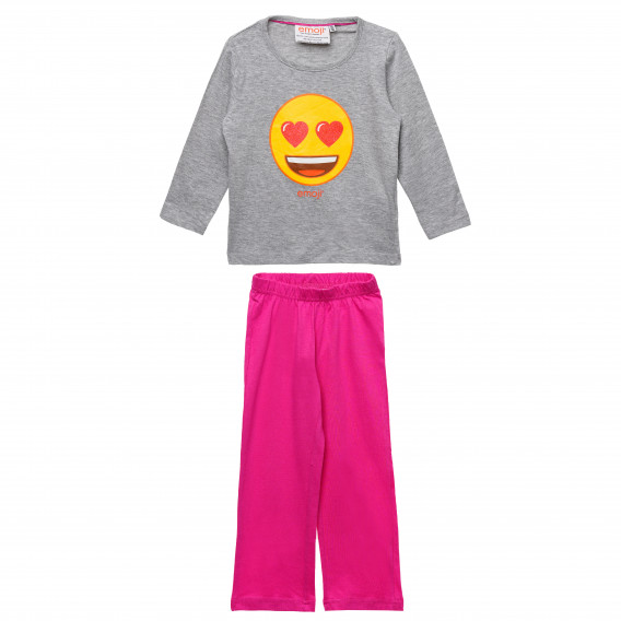 Комплект от две части: блуза и панталони за момиче Emoji 196067 