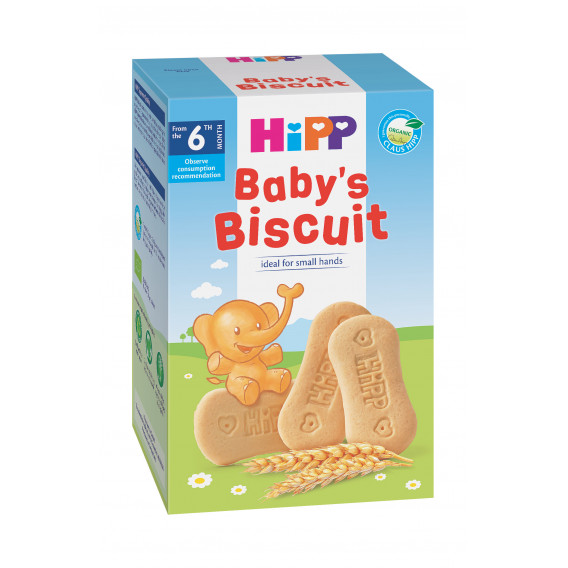 Био бебешки бисквити, 6+ месеца, кутия 150 гр. Hipp 19629 