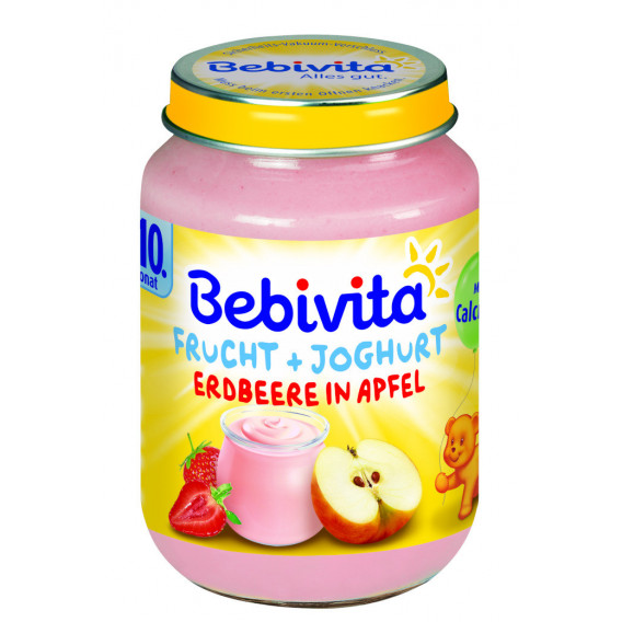 Пюре дует йогурт с плодове, 9-11 месеца, бурканче 190 гр. Bebivita 19658 