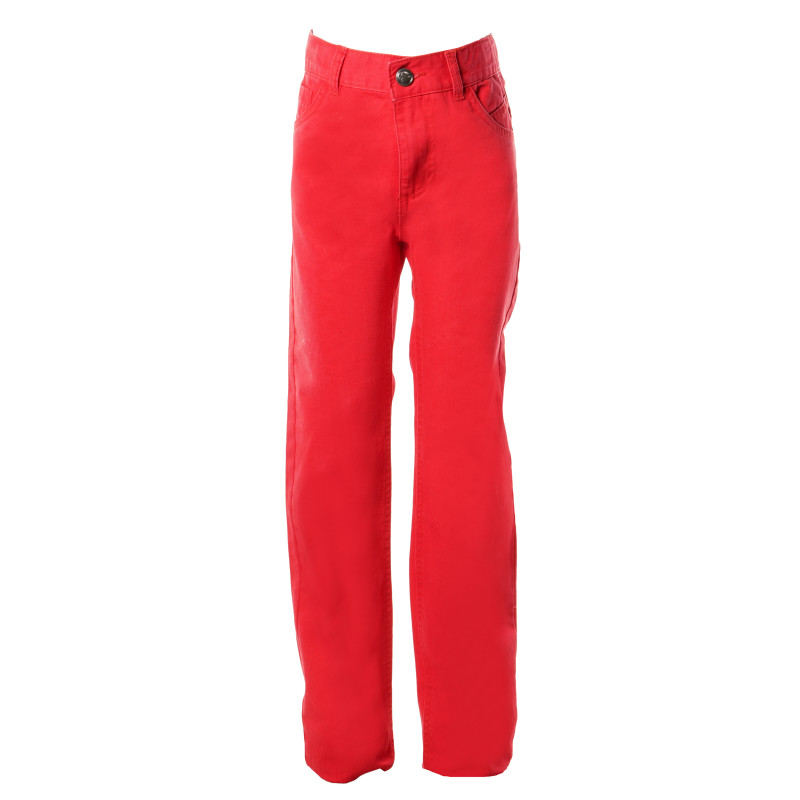 Памучен панталон за момиче червен  196752