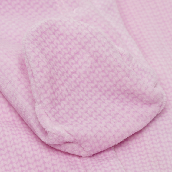 Плюшен гащеризон с яка в бяло и розово за момиче Idexe 197343 7
