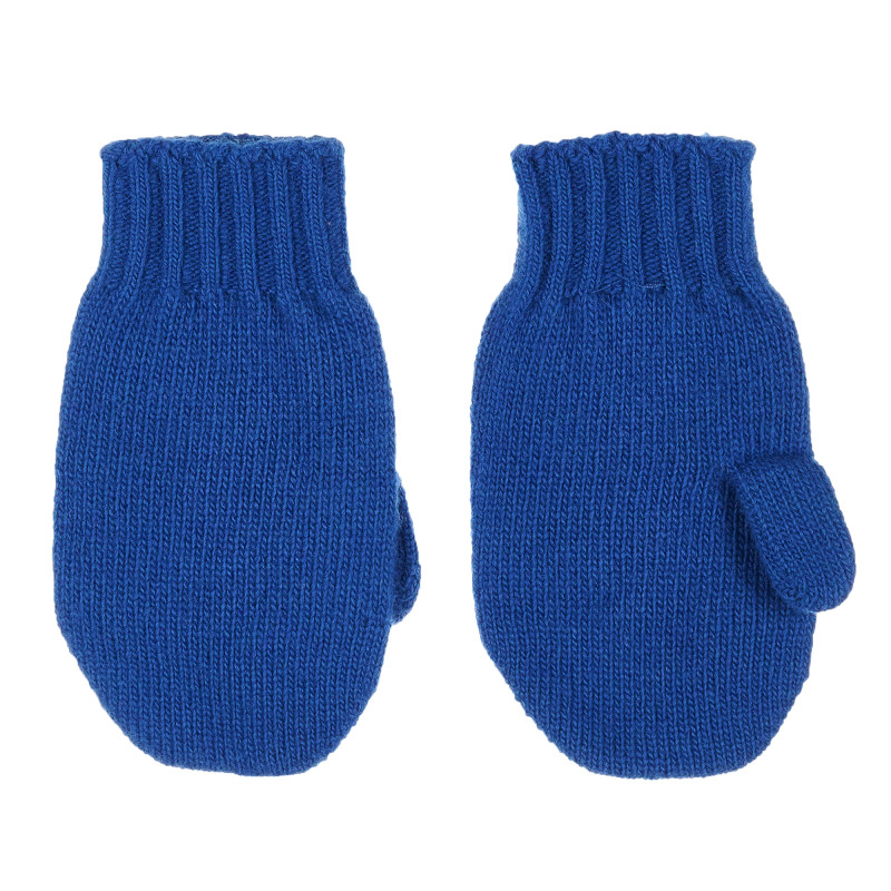 Плетени вълненеи ръкавици за момче сини  199282