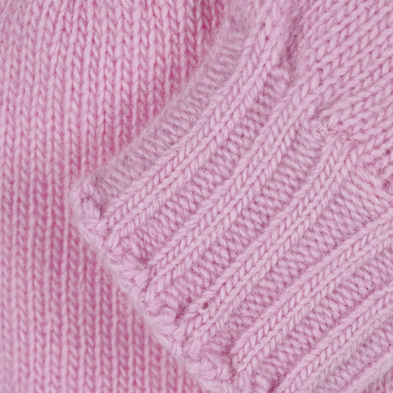 Плетени вълнени ръкавици, светло розови Benetton 199285 