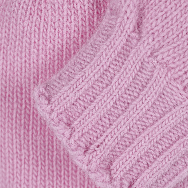 Плетени вълнени ръкавици, светло розови  199285