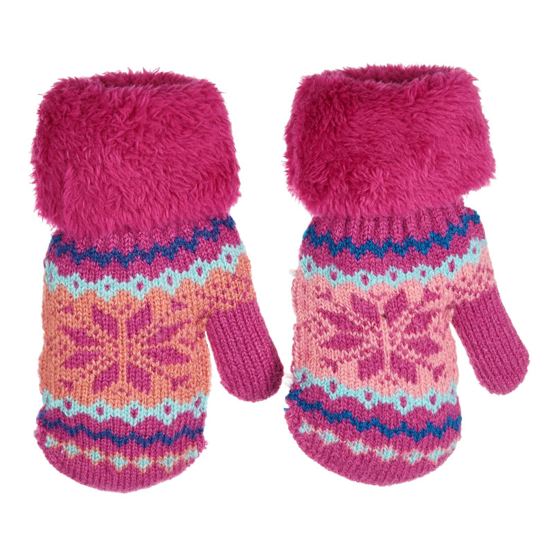Плетени ръкавици без пръсти за момиче розови  199403