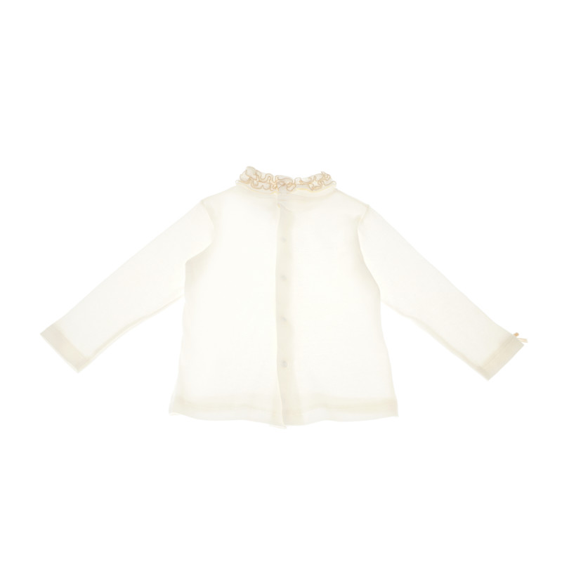 Памучна блуза за бебе за момиче бяла  199909