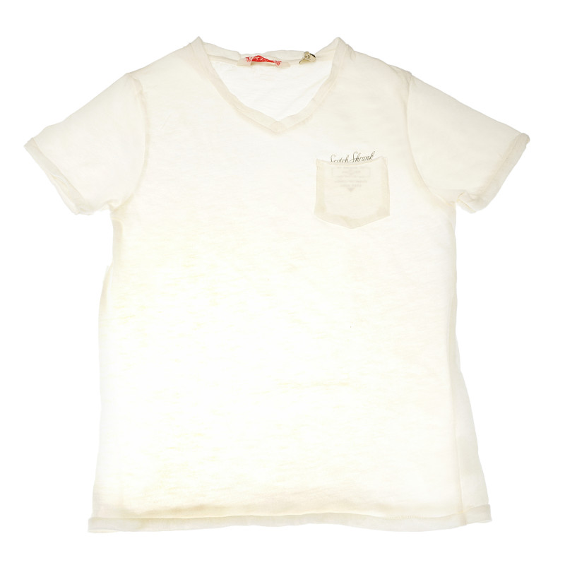 Памучна тениска с щампа за момче бяла  199971