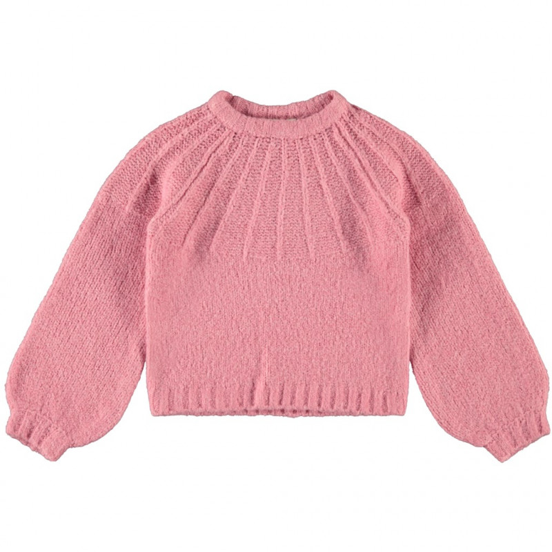 Плетен пуловер, розов  200173