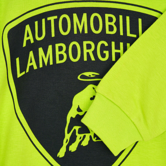 Памучен спортен комплект за момче черно и електриково зелено Lamborghini 201239 2