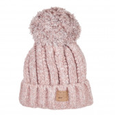 Зимна шапка с помпон за момиче розова Antonio 201270 