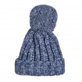 Зимна шапка с помпон синя Antonio 201280 2