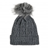 Зимна шапка с помпон за момиче тъмно сива Antonio 201286 2