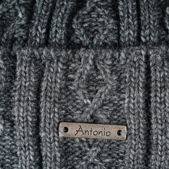 Зимна шапка с помпон за момиче тъмно сива Antonio 201287 3