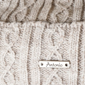 Зимна шапка с помпон за момиче бежова Antonio 201290 3