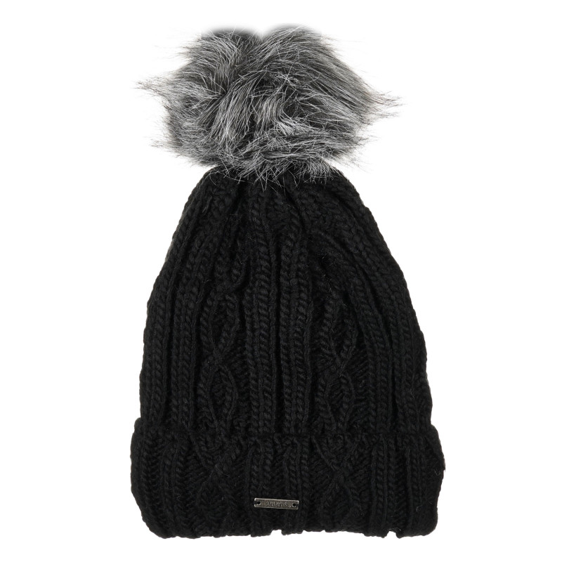 Зимна шапка с помпон за момиче черна  201300