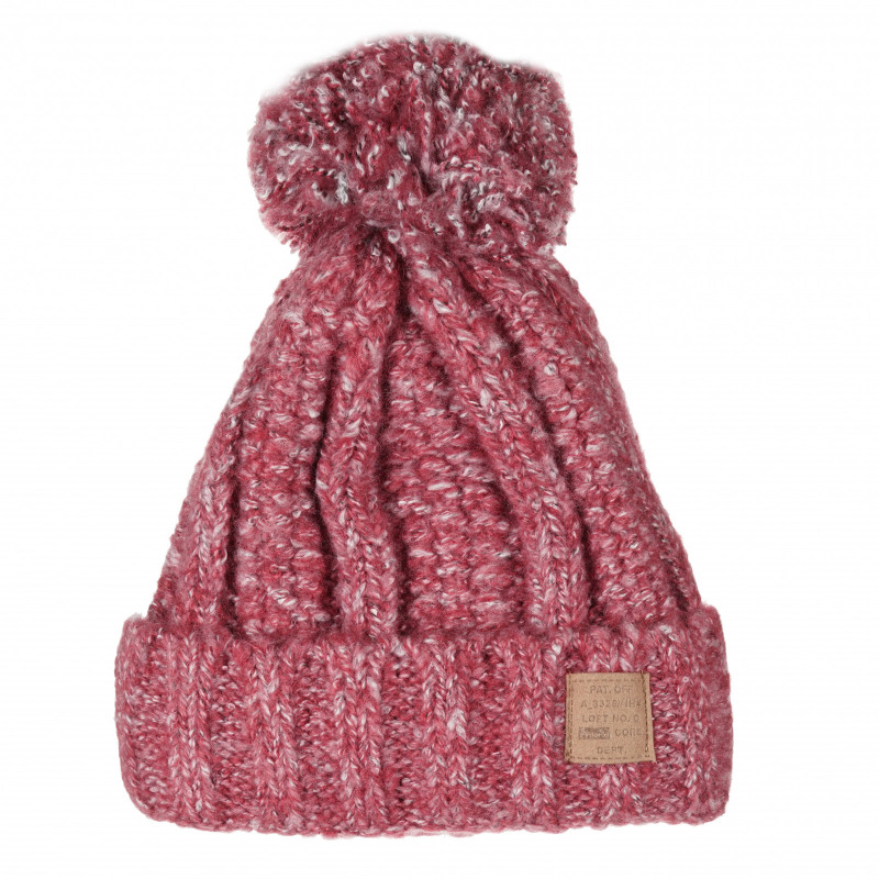 Зимна шапка с помпон за момиче червена  201364