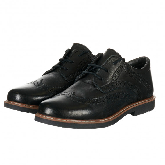 Обувки от естествена кожа, черни Friboo 202302 